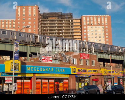 u Bahn im Freien in Coney Island, Brooklyn New York Stockfoto