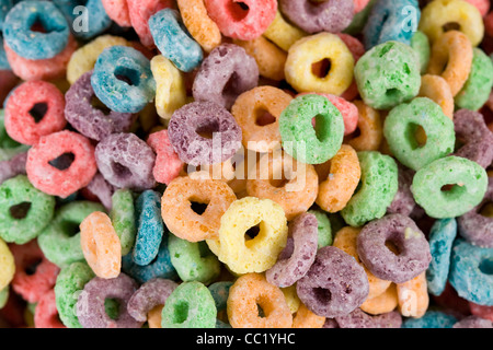 Froot Loops Frühstücks-Cerealien. Stockfoto