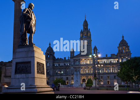 Denkmal für Robert Burns, Schottlands Nationaldichter in Glasgow Stockfoto