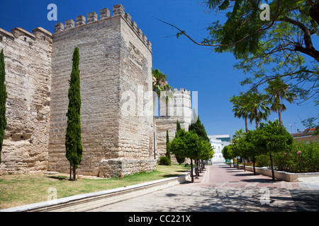 Wände des Alcazar in Jerez De La Frontera Stockfoto