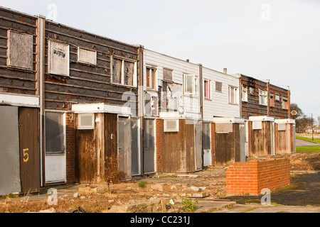 Verlassener Häuser am Stadtrand von Sunderland, UK, abgerissen werden. Stockfoto