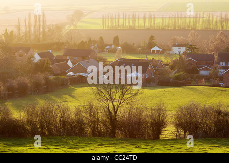 North Lincolnshire Dorf von Bonby an einem sonnigen Januarabend Stockfoto