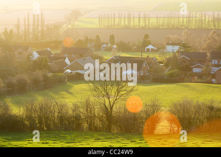 North Lincolnshire Dorf von Bonby an einem sonnigen Januarabend Stockfoto