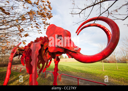 Ein Mammut im Teessaurus Park in Middlesbrough, ein Dinosaurier-Park, Nord-Ost, UK. Stockfoto