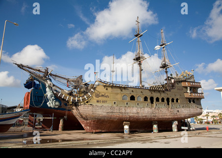 Piratenschiff Columbus in Mahdia, Tunesien. Stockfoto