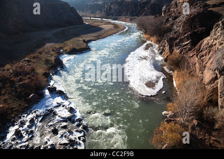 Tscharyn Fluss und Canyon in Kasachstan Stockfoto