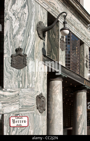 Österreich, Wien 1, Michaelerplatz, Detail am Loos-Haus (Haus Ohne Augenbrauen), Gebaut 1910/11 von Adolf Loos, Beherbergt haute Stockfoto