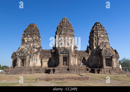 Die Ruinen der Prang Sam Yot, Lopburi, Asien Stockfoto