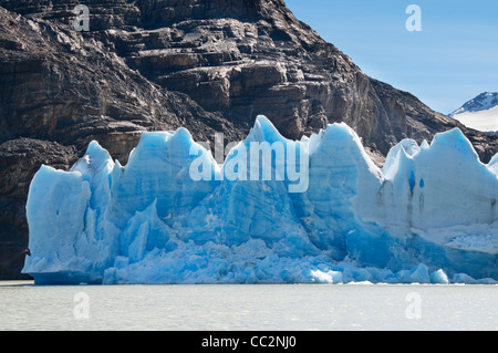 Grey Gletscher endet in Lago Grey, Torres del Paine Nationalpark, Magallanes, Chile Stockfoto