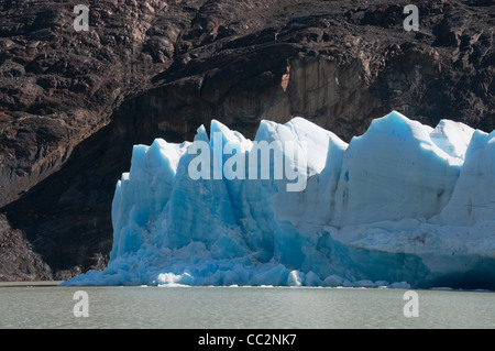 Grey Gletscher endet in Lago Grey, Torres del Paine Nationalpark, Magallanes, Chile Stockfoto