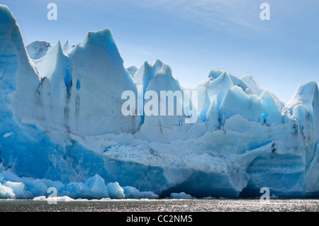 Grey Gletscher endet in Lago Grey, Torres del Paine Nationalpark, Magallanes, Chile Stockfoto