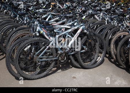 Fahrräder in der Gabriel Wharf auf dem Londoner Southbank, London, England, Großbritannien Stockfoto