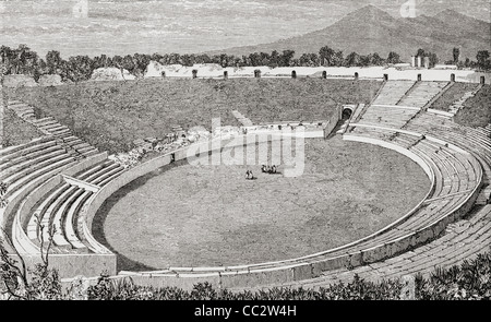 Das Amphitheater, Pompeji, Neapel, Italien im späten 19. Jahrhundert. Stockfoto