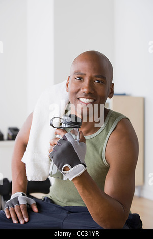 USA, California, Los Angeles, Porträt von männlichen Athleten Stockfoto