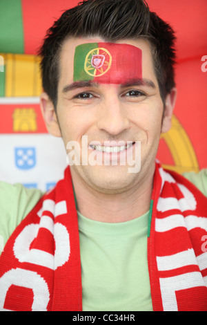 Portugiesische Fußball-fan Stockfoto