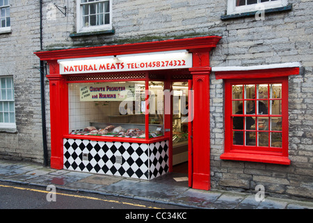 Natürliches Fleisch Butcher Shop Somerton Somerset Stockfoto