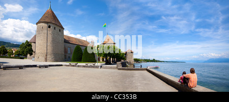 Schloss im See Léman - Schweiz Stockfoto