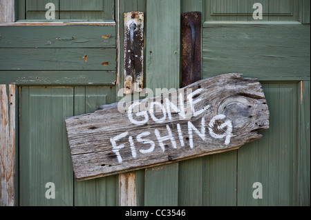 Angeln gegangen. Stockfoto
