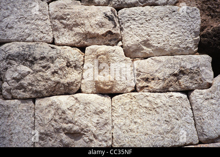 Römische Phallus gemeißelt in Stein an die römischen Ruinen von Empuries in der Nähe von l ' Escala, Spanien Stockfoto