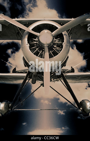 Vorderansicht der Doppeldecker Stockfoto