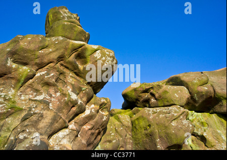 Ramshaw rockt Gritstone Klippen Peak District Nationalpark Staffordshire England UK GB EU Europa Stockfoto