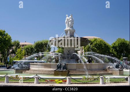 Die wichtigsten Brunnen in Aix-En-Provence Stockfoto