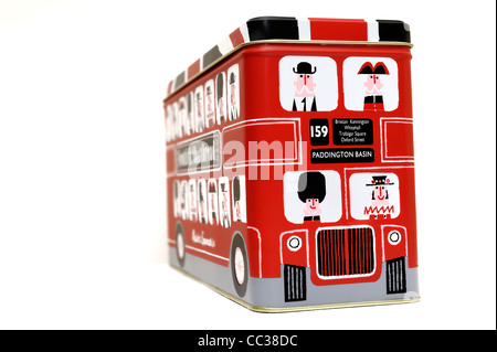 Tin von Marks und Spencer schottische Shortbread in Form einer roten London Bus England uk Stockfoto