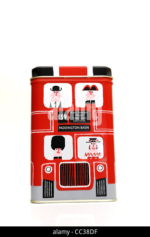 Tin von Marks und Spencer schottische Shortbread in Form einer roten London Bus England uk Stockfoto