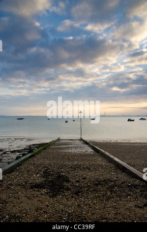 Bootsanlegestelle am Strand von Shoeburyness Stockfoto