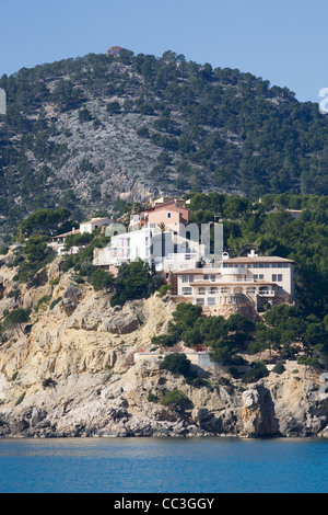 Bucht und Hotels Camp de Mar, Mallorca, Balearen, Spanien Stockfoto