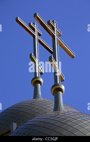 Kuppeln der russisch-orthodoxen Kirche. Stockfoto