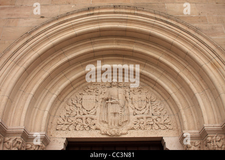 Detail über dem Eingang der Kapelle der Rest Aisne Marne amerikanischen Friedhof Belleau Dorf in der Nähe von Chateau Thierry Frankreich Stockfoto