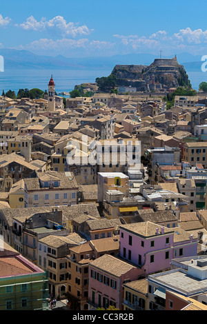 Alte Festung und St. Spyridon Kirche, Kerkyra, Korfu, Griechenland Stockfoto