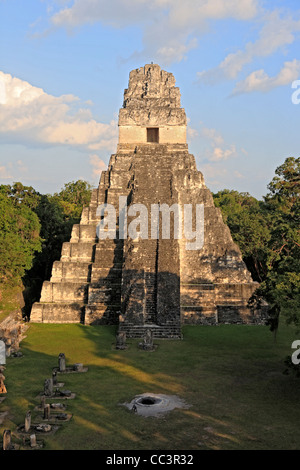 Tempel I, Maya Ruinen von Tikal, in der Nähe von Flores, Guatemala Stockfoto