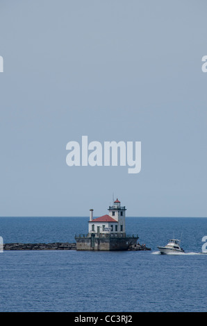 New York State, Oswego. Ontario See mit Leuchtturm. Stockfoto