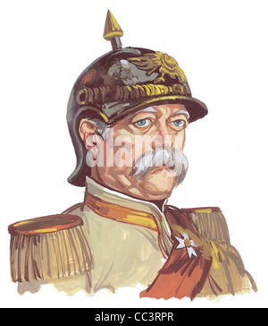 Deutschland, 19. Jahrhundert. Otto Von Bismarck (1815-1898), Kanzler von Kaiser Wilhelm i. - Kaffee Malerei Stockfoto