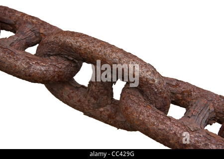 Makroaufnahme einer rostigen Eisenkette Stockfoto