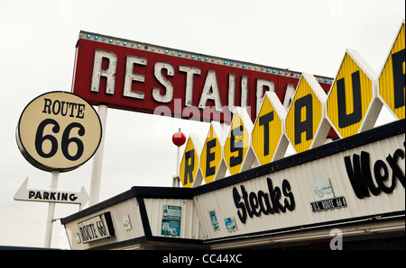 Route 66 Restaurant, 2295 historische Route 66 (1819 Will Rogers Drive), Santa Rosa, New Mexico Stockfoto