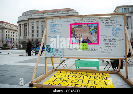 Der Protest besetzen Washington DC ist auf Freiheit Plaza eingerichtet. Stockfoto