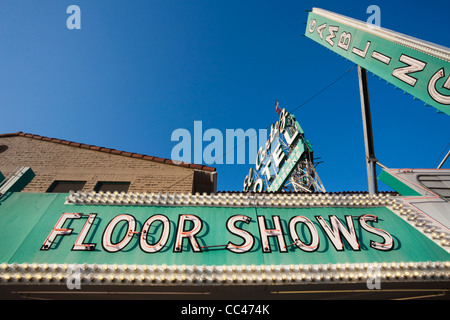 USA, Nevada, Las Vegas, Downtown, Fremont Street East, Zeichen für das El Cortez Casino Stockfoto