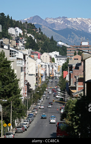 Blick über die Stadt San Carlos de Bariloche und Anden, Argentinien Stockfoto