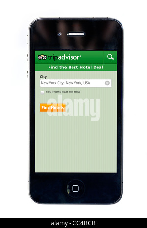 TripAdvisor app auf ein Apple iPhone 4 smartphone Stockfoto