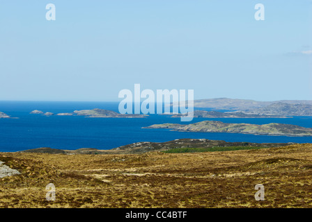 Drumbeg Viewpoint.Views Oldany Insel Eddrachillis Bay Point of Stoner, North West Schottland Stockfoto