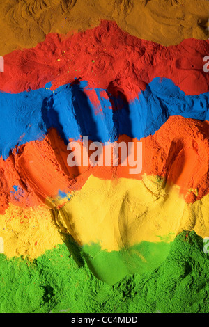 Farbe Handabdruck Stockfoto