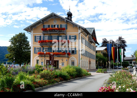 Rathaus von der bayerischen Stadt Tegernsee. Stockfoto