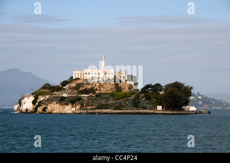 Alcatraz Insel vom Boot aus gesehen Stockfoto