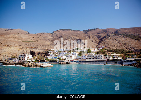 Kleines Dorf mit traditionellen weißen Häuser in Süd-Kreta Insel in Griechenland. Stockfoto