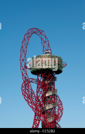 Olympia 2012-Website im Aufbau für die Olympischen Spielen 2012 in London, England. 2. Januar 2012. Der Orbit Turm von Anish Kapoor. Stockfoto