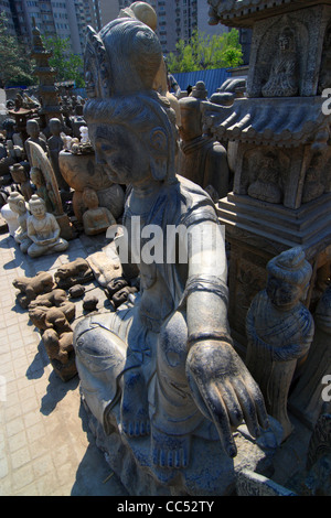 Buddha-Statue verkauft in Antikmarkt Panjiayuan, Peking, China Stockfoto
