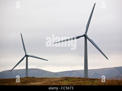 Windkraftanlagen an der Lambrigg Wind Farm, Cumbria, England Stockfoto